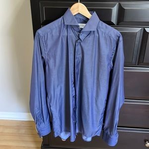 ETON Mens Dress Shirt,  navy blue, EUC